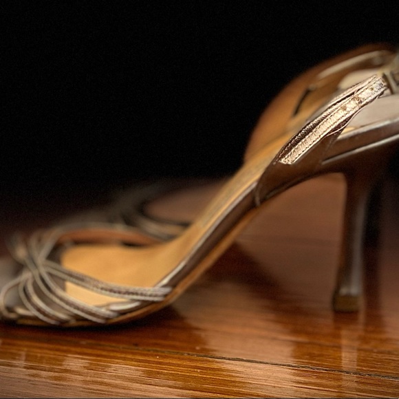 Jimmy Choo silver 2” strapped heels - Picture 3 of 5